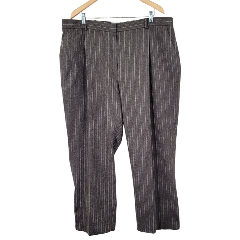 Neiman Marcus Vintage Wool Blend Pinstripe Dress Pleated Trousers Pants